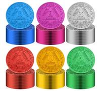 Siifert 60 Pcs Recovery AA Chips and Medallions Bulk Sobriety Chip AA Tokens Medallion Aluminum Include 1 2 3 6 9 Month and 24 Hour Commemorative Lot Colored (Stylish,Multi-Color)