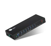 SIIG Industrial Powered USB C & USB 3.1 Hub, Splitter, 10 Port, Powered Multiport Hub Expander for Desktop, Laptop, Tablets, Cellphone, External HD, Keyboard and Mouse (ID-US0811-S1)