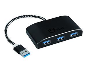 Siig JU-H40F12-S1 interface hub USB 3.0 (3.1 Gen 1) Type-A 5000 Mbit/s Black