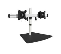 SIIG Premium Aluminum Dual Monitor Stand - 2 Monitors 13" to 27" Up to 17.6 lbs VESA 75 and 100 (CE-MT2011-S1),Silver/Black