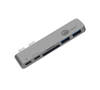 SIIG Thunderbolt 3 USB Type C Hub Adapter for 13" or 15" MacBook Pro - 5k Video Resolution, 40Gbps Data Speed - USB C Data Port, 2 USB 3.1, SD/Micro SD Card Reader Slot - Space Gray