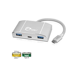 SIIG USB C Hub with PD Charging, 3 USB 3.0 Ports & Type C Power Delivery Charging Port for HP, Chromebook, MacBook and More