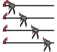 SIIIXS Professional 4-Pack Bar Clamps for Woodworking with GS Certificate, 24" Quick-Release Ratcheting F Clamps with 177 LBS Load Limit