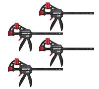 SIIIXS Professional 4-Pack Bar Clamps for Woodworking with GS Certificate, 6" Quick-Release Ratcheting F Clamps with 177 LBS Load Limit