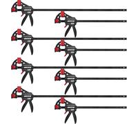 SIIIXS Professional 8-Pack Bar Clamps for Woodworking with GS Certificate, 12" and 6" Quick-Release Ratcheting F Clamps with 177 LBS Load Limit