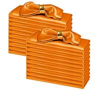 SiinvdaBZX 100 Pieces Orange Cloth Napkins 12 x 12 Inches, Small Size Square Satin Napkins Silky Soft Dinner Napkins or Handkerchief for Banquet Wedding Christmas Thanksgiving Decoration