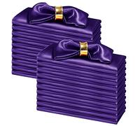 SiinvdaBZX 100 Pieces Purple Cloth Napkins 12 x 12 Inches, Small Size Square Satin Napkins Silky Soft Dinner Napkins or Handkerchief for Banquet Wedding Christmas Thanksgiving Decoration