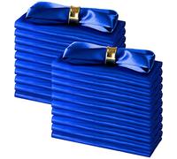 SiinvdaBZX 100 Pieces Royal Blue Cloth Napkins 12 x 12 Inches, Small Size Square Satin Napkins Silky Soft Dinner Napkins or Handkerchief for Banquet Wedding Christmas Thanksgiving Decoration