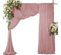 SiinvdaBZX 2 Panels Wedding Arch Draping Fabric 30" x 240" Dusty Rose Polyester Chiffon Fabric for Wedding & Birthday Party