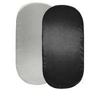SiinvdaBZX 2 Pcs Satin Bassinet Sheets for Baby Boy, Silky Soft Bassinet Fitted Sheets for Hourglass, Oval & Rectangular Bassinet Mattress (Light Grey & Black)