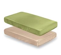 SiinvdaBZX 2 Pcs Satin Mini Crib Sheets 38 x 24In, Silky Soft Mini Portable Crib Sheets Mattress Cover Portable Playard Sheets with 5In Deep Pocket, Great for Baby Hair (Beige & Sage Green)