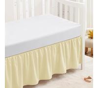 SiinvdaBZX Ivory Crib Skirt Dust Ruffle, Microfiber Crib Bed Skirt