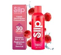 Siip Hydrate Liquid Electrolytes & Vitamins, Makes 30 Drinks, with Vitamin B12, Vitamin C, Vitamin D3, Magnesium, Zinc, Raspberry & Hibiscus Flavour