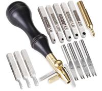SiiRo 13 in 1 Leather Groover Tool, Edge Beveler Leather Tool with Adjustable Stitching Groover, Leather Carving Cutting Edge Tools, Leather Working Tools for DIY Leathercraft