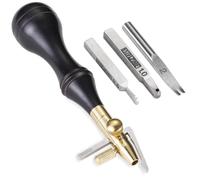 SiiRo 3 in 1 Leather Groover Tool, Edge Beveler Leather Tool with Adjustable Stitching Groover, Leather Carving Cutting Edge Tools, Leather Working Tools for DIY Leathercraft