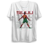 Siiuuu Football Ronaldo Inspired Adults Unisex T Shirt Sport Top (UK, Alpha, XL, Regular, Regular, White)