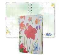SIIXU Colorful Monthly Dateless Planner, Floral Organizer for Work, School & Personal Organization, A5 Small Pretty Journal with Unique Flower Designs