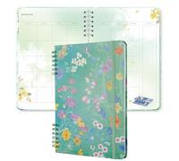 SIIXU Undated Daily Flower Planner, A5 Decorated Journal with Different Floral Designs on Every Page, Colorful Aesthetic Notebook for Women, Beautiful Organizer