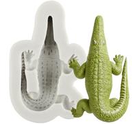 Sijiangmold 3D Animal Crocodiles Silicone Moulds Crocodile Fondant Mould for Cake Decoration Chocolate Cupcake Topper Candy Polymer Clay Gum Paste