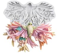 Sijiangmold 3D Bird Fondant Mould Flower Silicone Moulds for Cake Decoration Chocolate Cupcake Topper Candy Polymer Clay Gum Paste