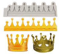 Sijiangmold 3D Circle Crown Fondant Mould Crown Silicone Moulds