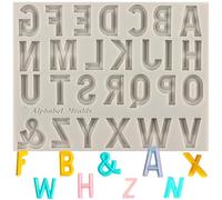 Sijiangmold Alphabet Silicone Mould Alphabet Fondant Moulds Baroque Style Scroll Scroll Frame Mould for Cupcake Topper Cake Decorating Candy Chocolate Rubber Paste Polymer Clay Set