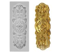 Sijiangmold Baroque Curlicues Scroll Lace Fondant Silicone Mould Relief Flower Lace Moulds for Cake Decoration Chocolate Cupcake Topper Candy Polymer Clay Gum Paste