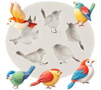 Sijiangmold Bird Silicone Moulds Bird Fondant Chocolate Mould for Cake Decoration Cupcake Topper Candy Polymer Clay Gum Paste
