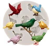Sijiangmold Bird Silicone Moulds Birds Fondant Mould for Cake Decoration Chocolate Cupcake Topper Candy Polymer Clay Gum Paste