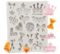 Sijiangmold Bow Silicone Moulds Crown Bowknot Fondant Mould