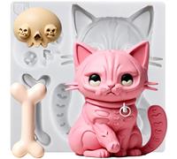 Sijiangmold Cat Silicone Mould Bone Fondant Moulds