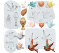 Sijiangmold Communion Silicone Mould Praying Hands Fondant Mould Set of 4