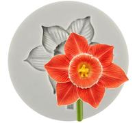 Sijiangmold Daffodil Silicone Moulds Flower Fondant Mould Daffodils Flower Chocolate Moulds for Cake Decoration Cupcake Topper Polymer Clay Gum Paste