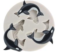 Sijiangmold Dolphin Silicone Fondant Mould Killer Whale Chocolate Moulds for Cake Decoration Chocolate Cupcake Topper Candy Polymer Clay Gum Paste