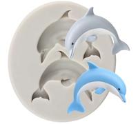 Sijiangmold Dolphin Silicone Fondant Moulds Dolphin Chocolate Candy Mould for Marine Theme Cake Decoration Cupcake Topper Polymer Clay Gum Paste