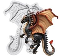 Sijiangmold Dragon Silicone Mould Flying Dragon Fondant Candy Moulds for Cake Decoration Cupcake Topper Chocolate Gum Paste Polymer Clay