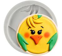 Sijiangmold Farm Animal Head Silicone Moulds Chicken Head Fondant Candy Mould for Cake Decoration Cupcake Topper Chocolate Polymer Clay Gum Paste
