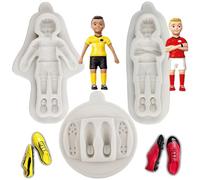 Sijiangmold Football Theme Fondant Molds Footballer Silicone Mold Soccer Shoes Mold For Cake Decorating Cupcake Topper Chocolate Candy Polymer Clay Gum Paste Set Of 3