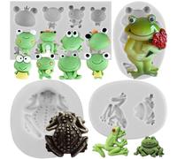 Sijiangmold Frogs Silicone Mould Photo Frame Fondant Moulds Baroque Style Scroll Frame Mould for Cupcake Topper Cake Decorating Candy Chocolate Rubber Paste Polymer Clay Set