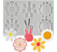 Sijiangmold Groovy Fondant Mould Chrysanthemum Sunflower Silicone Mould