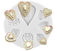 Sijiangmold Heart Gemstones Silicone Moulds Jewellery Brooch Fondant Mould for Cake Decoration Chocolate Cupcake Topper Candy Polymer Clay Gum Paste