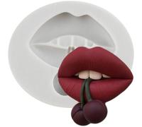 Sijiangmold Lips Silicone Mould Lip Cherry Fondant Candy Moulds for Chocolate Cupcake Topper Cake Decoration Polymer Clay Gum Paste