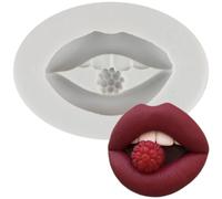 Sijiangmold Lips Silicone Mould Lip Raspberry Fondant Candy Moulds for Chocolate Cupcake Topper Cake Decoration Polymer Clay Gum Paste