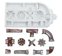 Sijiangmold Pipes Silicone Chocolate Moulds Gear Valve Fondant Mould for Steampunk Cake Decoration Chocolate Cupcake Topper Candy Polymer Clay Gum Paste