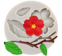 Sijiangmold Plum Blossom Silicone Mould Tree Branch Leaf Fondant Moulds for Cake Decoration Cupcake Topper Candy Chocolate Gum Paste Polymer Clay