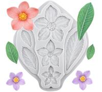 Sijiangmold Plum Blossom Silicone Moulds Flower Leaf Fondant Mould for Cake Decoration Chocolate Cupcake Topper Candy Polymer Clay Gum Paste