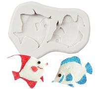 Sijiangmold Sea Theme Fondant Mould Fish Silicone Moulds for Cake Decoration Chocolate Cupcake Topper Candy Polymer Clay Gum Paste