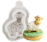Sijiangmold Sheep Silicone Moulds Sheep Farm Animal Fondant Mould for Cake Decoration Chocolate Cupcake Topper Polymer Clay Candy Gum Paste