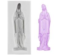 Sijiangmold Silicone Moulds for the Statue of Virgin Mary Madonna Goddess Fondant Mould for Christening Cake Decoration Chocolate Cupcake Topper Candy Polymer Clay Gum Paste