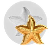 Sijiangmold Starfish Silicone Moulds Starfish Fondant Candy Mould for Marine Theme Cake Decoration Chocolate Cupcake Topper Candy Polymer Clay Gum Past